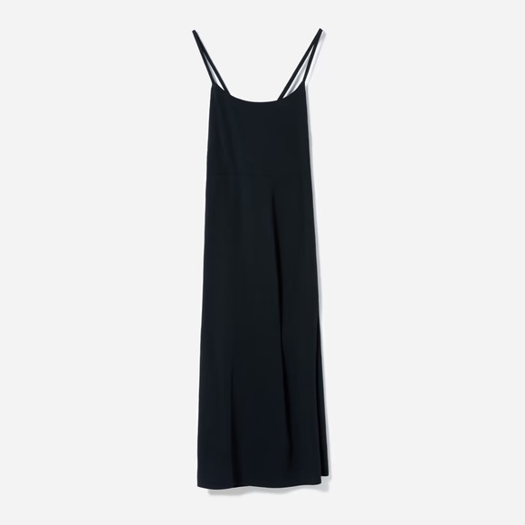 Everlane The Japanese GoWeave Cross-Back Slip Dress Sleeveless Black 00 - Picture 12 of 13